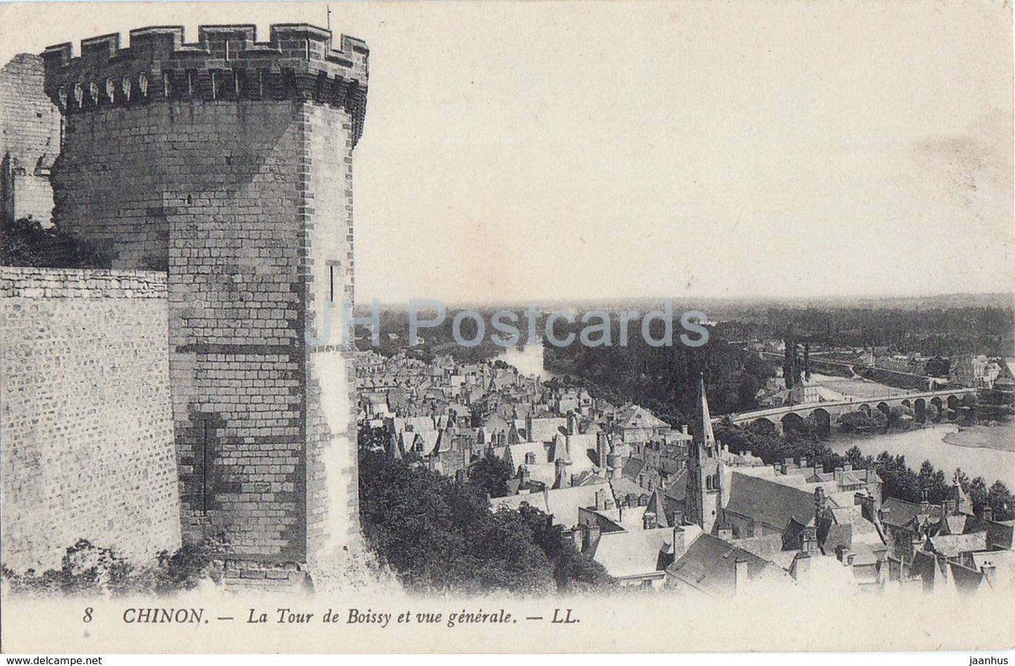 Chinon - La Tour de Boissy et vue generale - castle - 8 - old postcard - 1913 - France - used