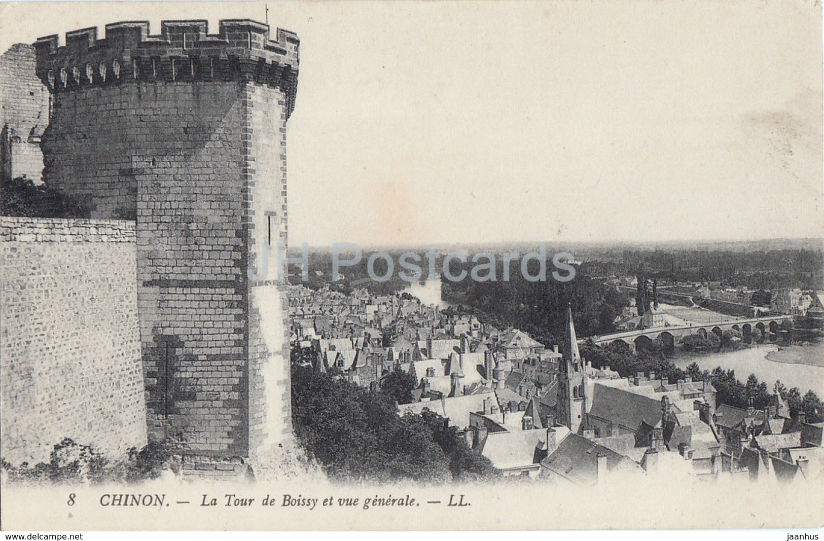 Chinon - La Tour de Boissy et vue generale - castle - 8 - old postcard - 1913 - France - used