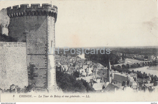 Chinon - La Tour de Boissy et vue generale - castle - 8 - old postcard - 1913 - France - used