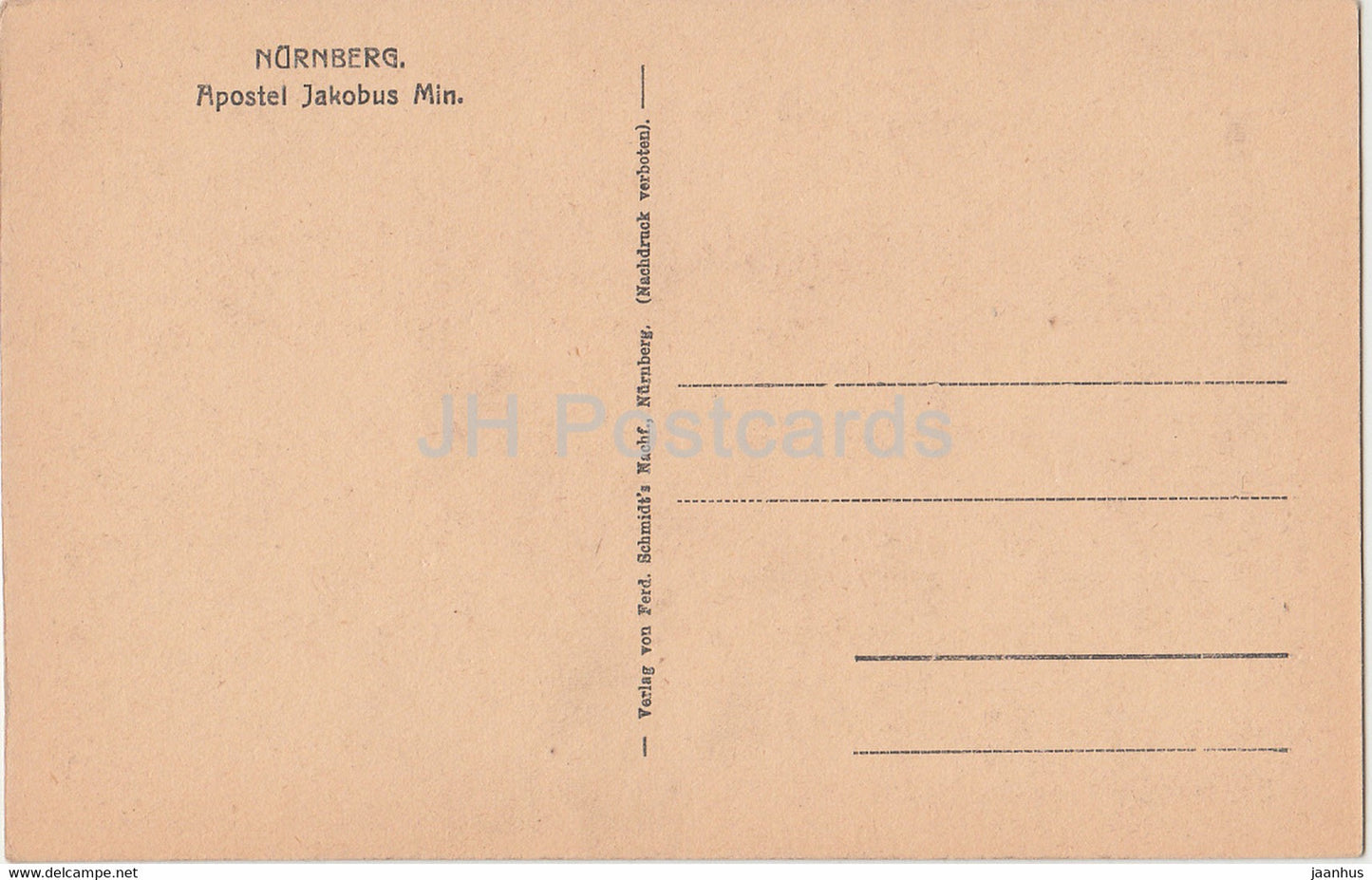 Nürnberg - Apostel Jakobus Min - alte Postkarte - Deutschland - unbenutzt