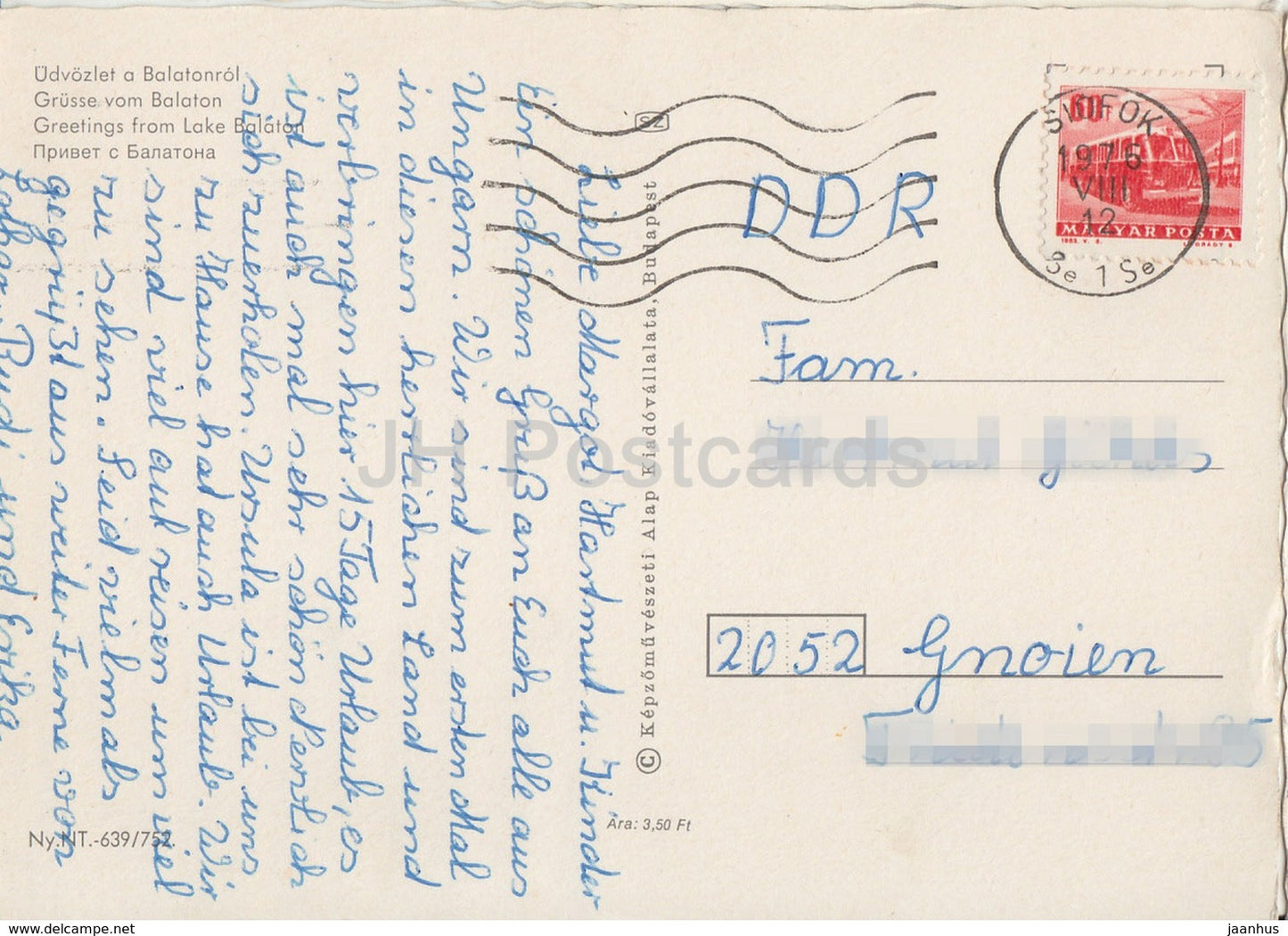 Salutations du lac Balaton - 1 - hôtel - camping - multiview - 1976 - Hongrie - utilisé