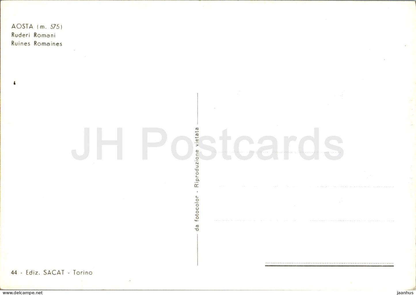 Aoste - Ruderi Romani - Ruines romaines - 44 - Italie - inutilisé 