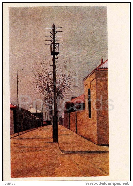 painting by A. Akopyan - Leninakan street , 1965 - armenian art - unused - JH Postcards