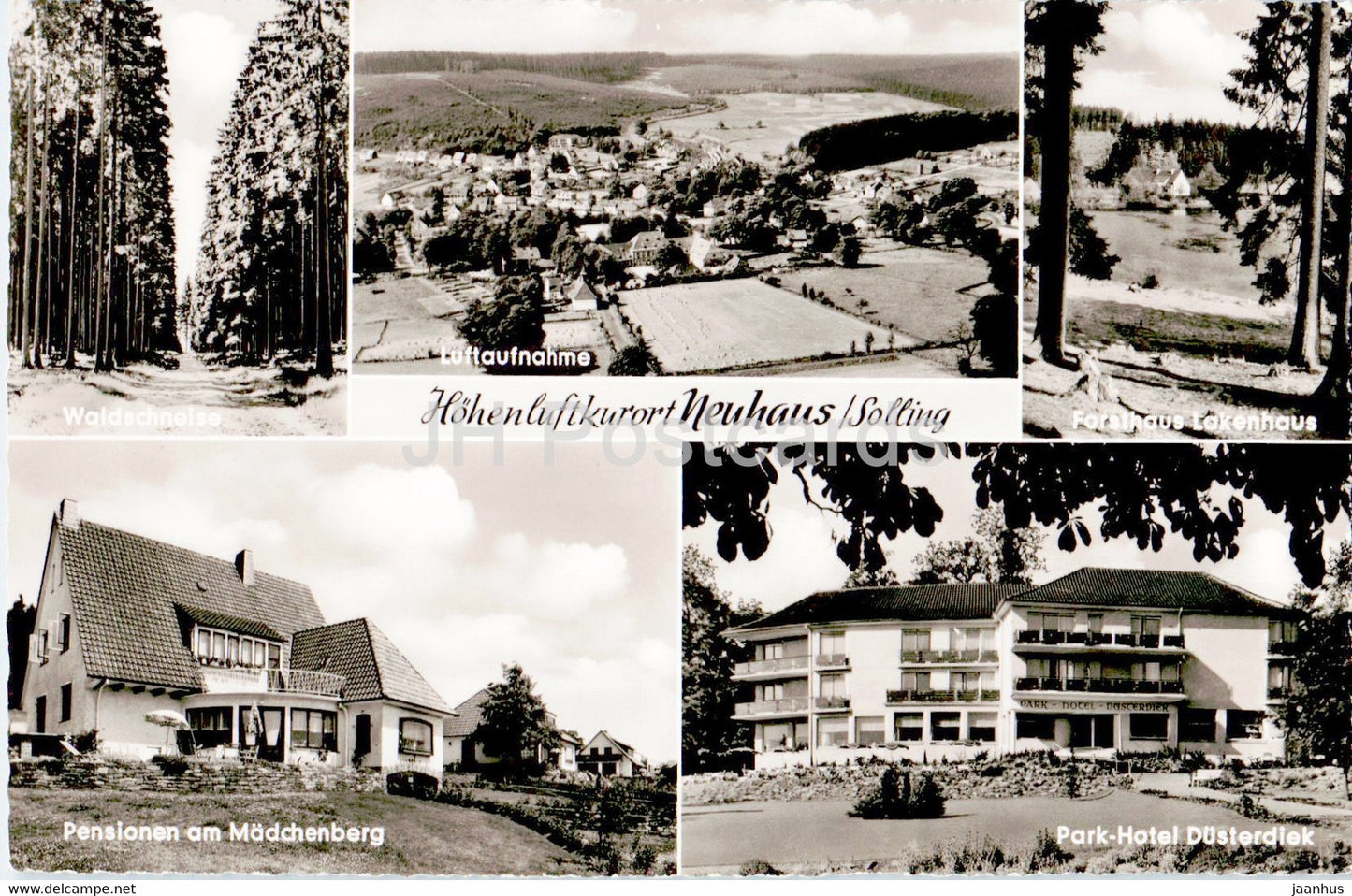 Hohenluftkurort Neuhaus Solling - Forsthaus Lakenhaus - Park Hotel Dusterdiek - old postcard - Germany - unused - JH Postcards