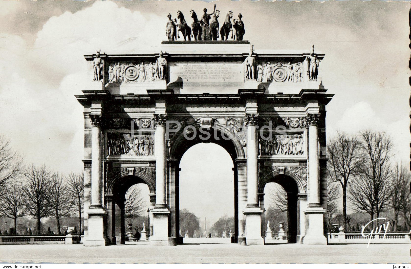 Paris - Arc de Triomphe du Carrousel - 342 - old postcard - 1956 - France - used - JH Postcards