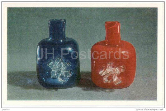 A. Andresma-Tamm - Decorative Bottles , 1971 - glass - Applied Art in Soviet Estonia - unused - JH Postcards