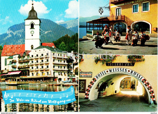St Wolfgang am Wolfgangsee - Wolfganger Schuhplatter - Weisser Rosslbogen - Hotel Weisses Rossl - Austria - unused - JH Postcards