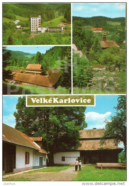 Velke Karlovice - hotel Razula - Fojtstvi v Bzovem - museum - Czechoslovakia - Czech - used 1989 - JH Postcards
