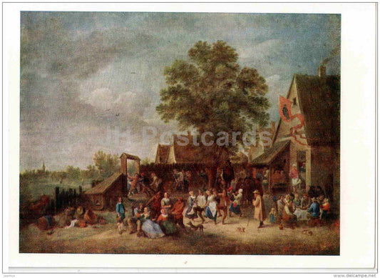 painting by David Teniers the Younger - Festival in Village - Flemish art - 1959 - Russia USSR - unused - JH Postcards