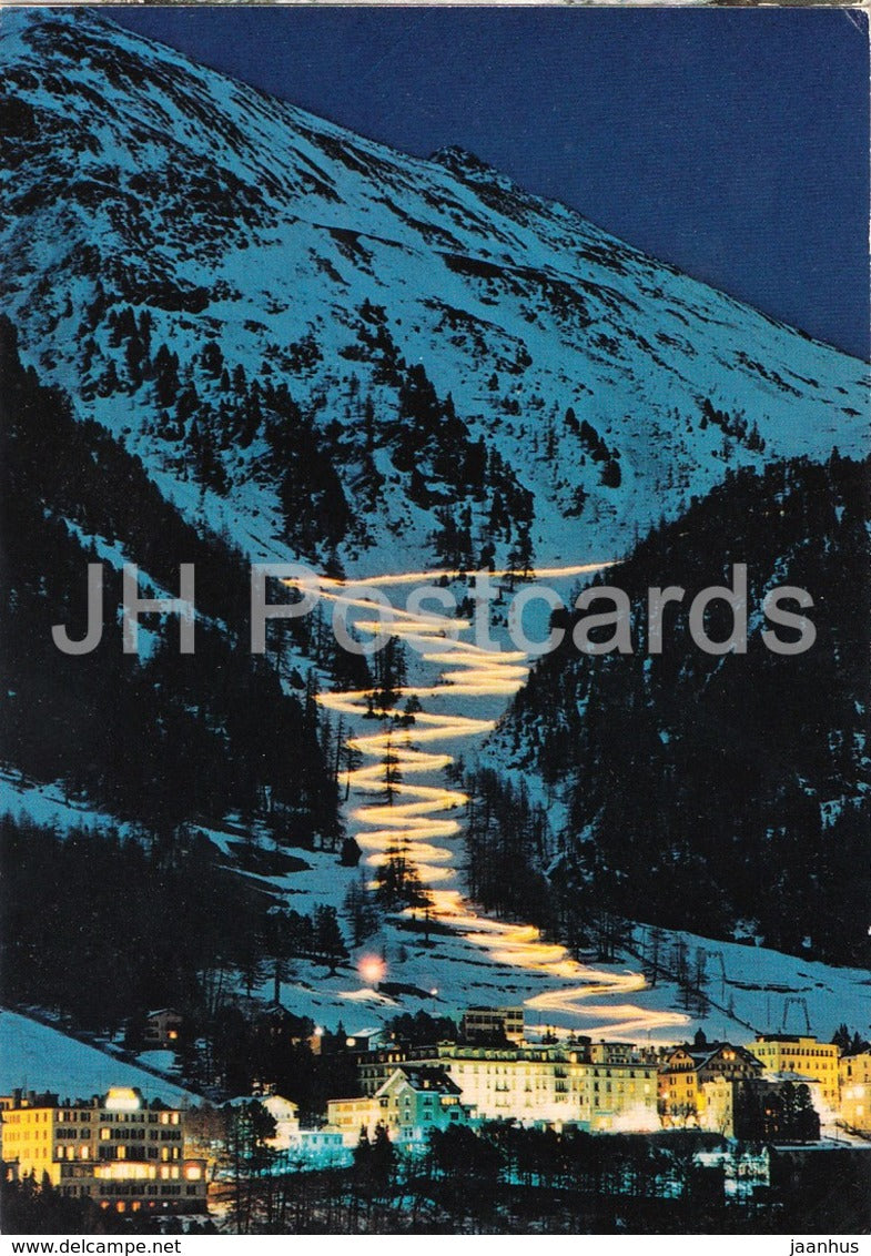 Pontresina - Fackelabfahrt - 1987 - Switzerland - used - JH Postcards