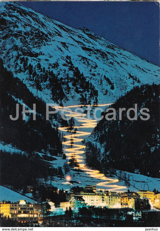 Pontresina - Fackelabfahrt - 1987 - Switzerland - used - JH Postcards