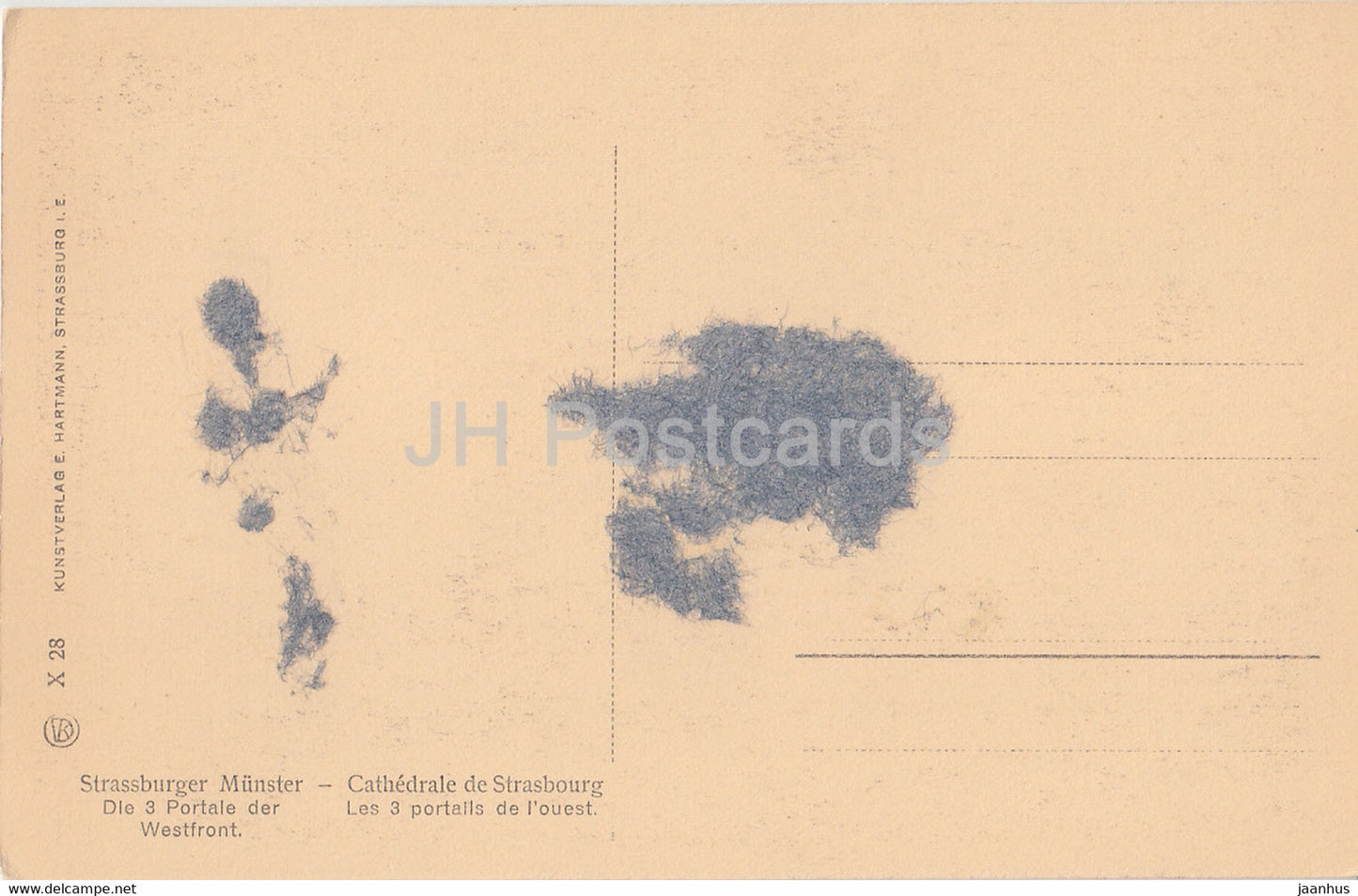 Straßburg - Straßburg - Straßburger Münster - Die 3 Portale der Westfront - alte Postkarte - Deutschland - unbenutzt