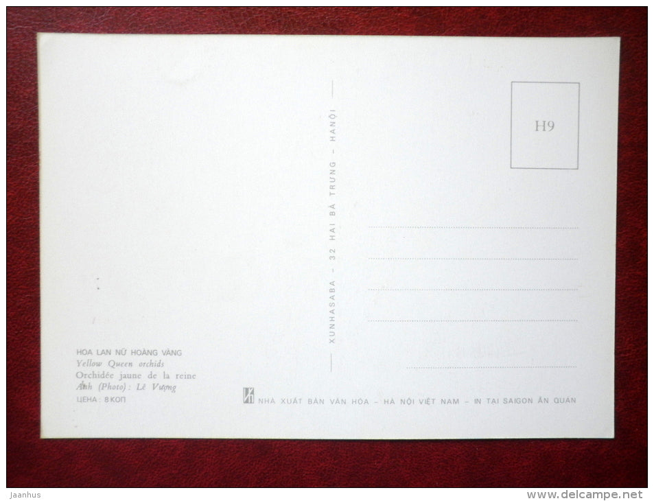 Yellow Queen orchids - flowers - Vietnam - unused - JH Postcards