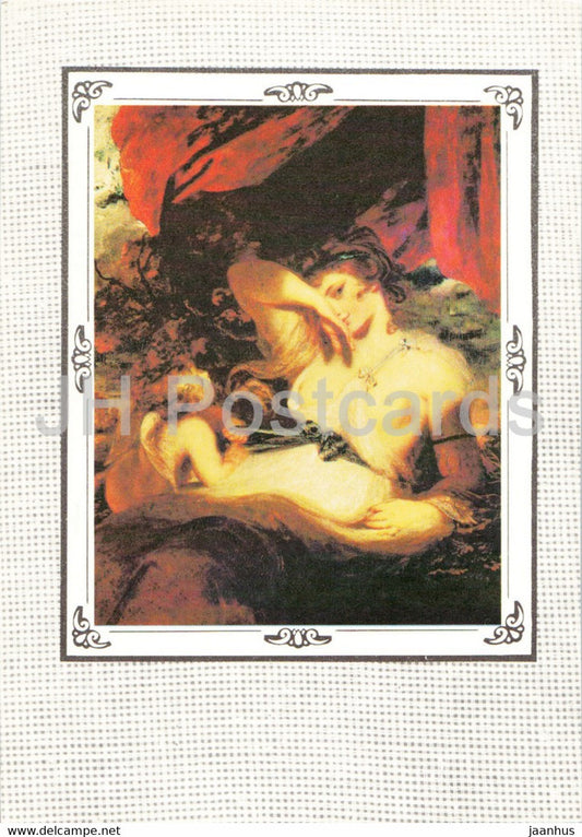painting by Joshua Reynolds - Cupid unties the girdle of Venus - English art - 1984 - Russia USSR - unused - JH Postcards