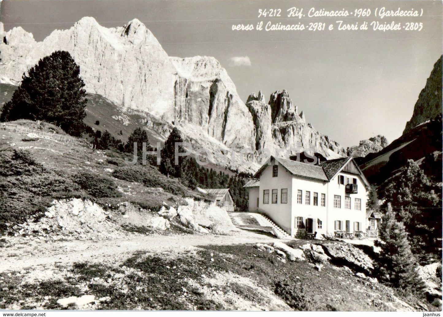 Rif Catinaccio - Gardeccia - Torri di Vajolet - 2805 - old postcard - Italy - unused - JH Postcards