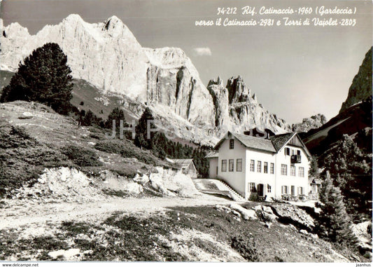 Rif Catinaccio - Gardeccia - Torri di Vajolet - 2805 - old postcard - Italy - unused - JH Postcards