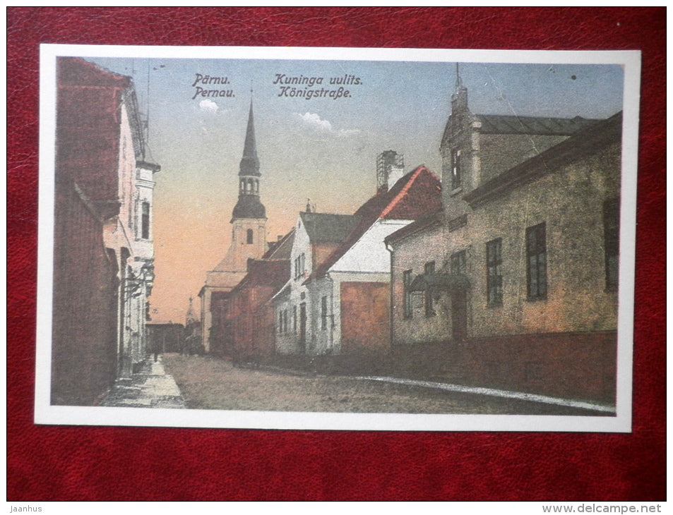 Pärnu - Pernau - Kuninga street - old postcard REPRODUCTION!!! - 1984 - Estonia USSR - unused - JH Postcards