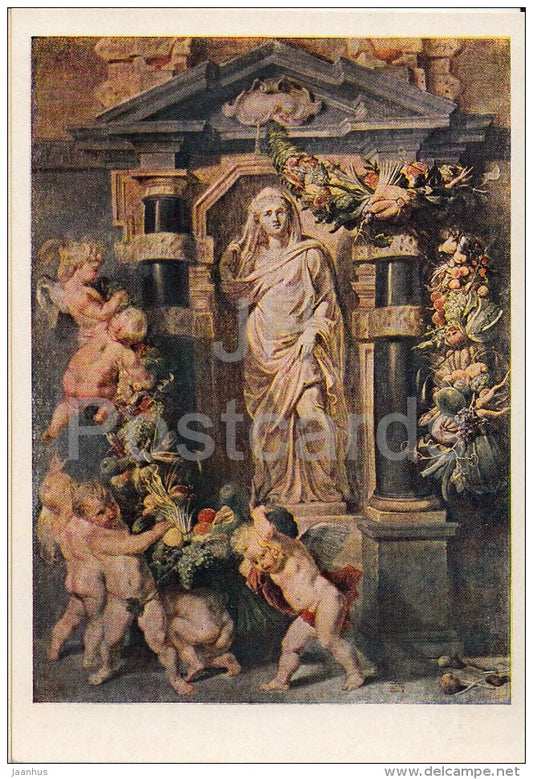 painting by Peter Paul Rubens - Ceres statue , 1614-16 - Flemish art - 1955 - Russia USSR - unused - JH Postcards