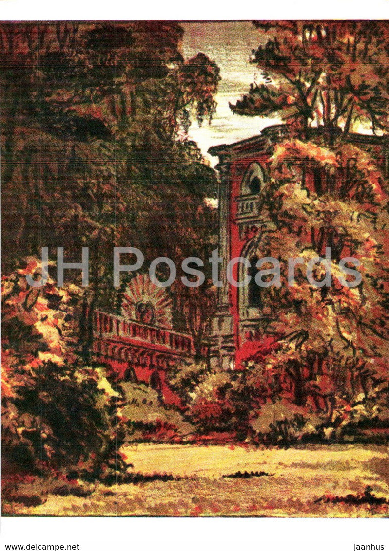 painting by E. Bernstein - Tsaritsyno . In the Park - Russian Art - 1963 - Russia USSR - unused - JH Postcards