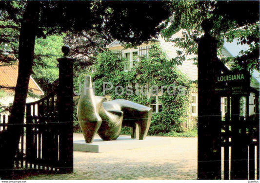 sculpture by Henry Moore - Reclining Figure - Louisiana Museum of Modern Art - English art - Denmark - unused - JH Postcards