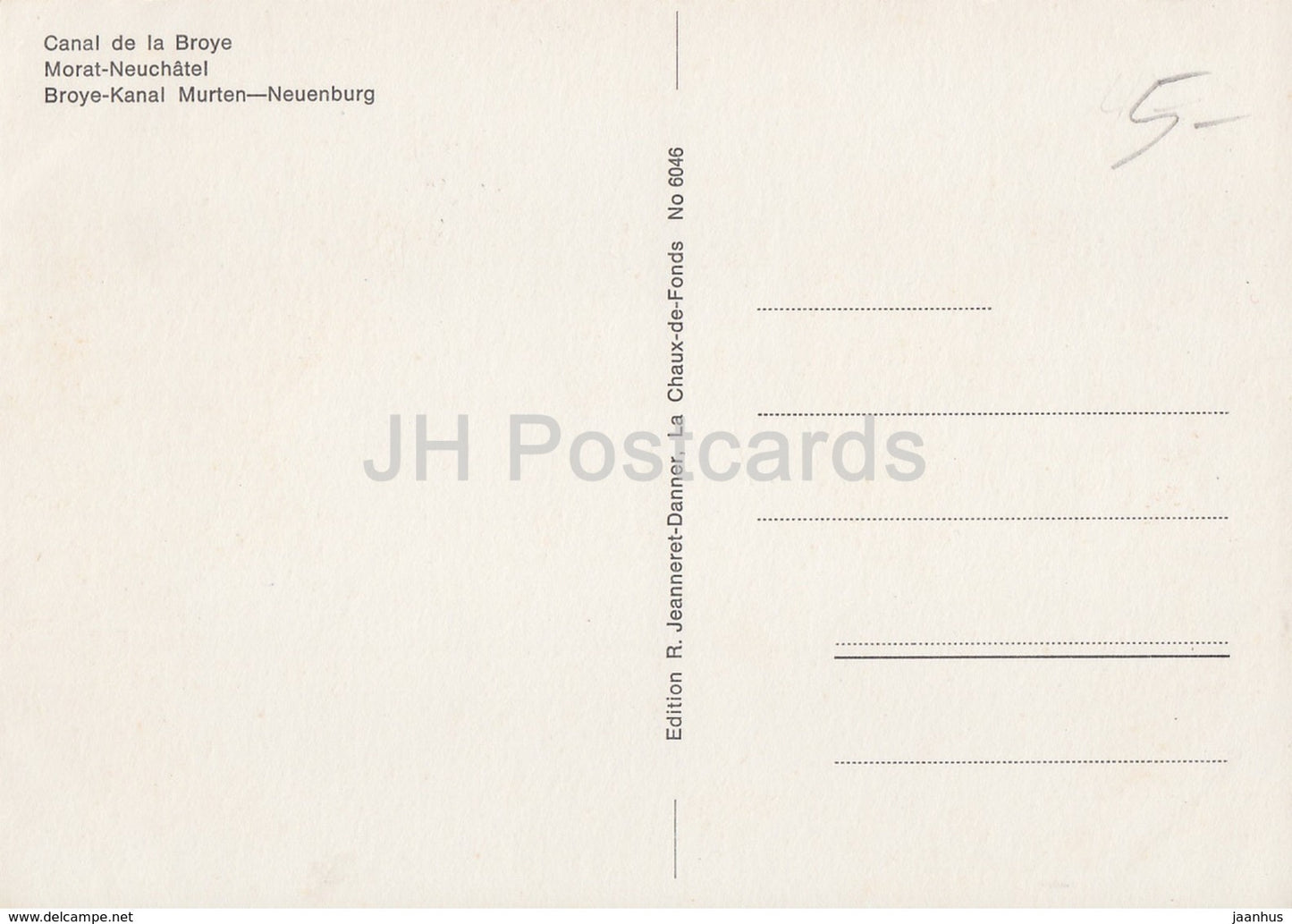 Canal de la Broye – Morat Neuchatel – Neuenburg – Boot – 6046 – Schweiz – unbenutzt