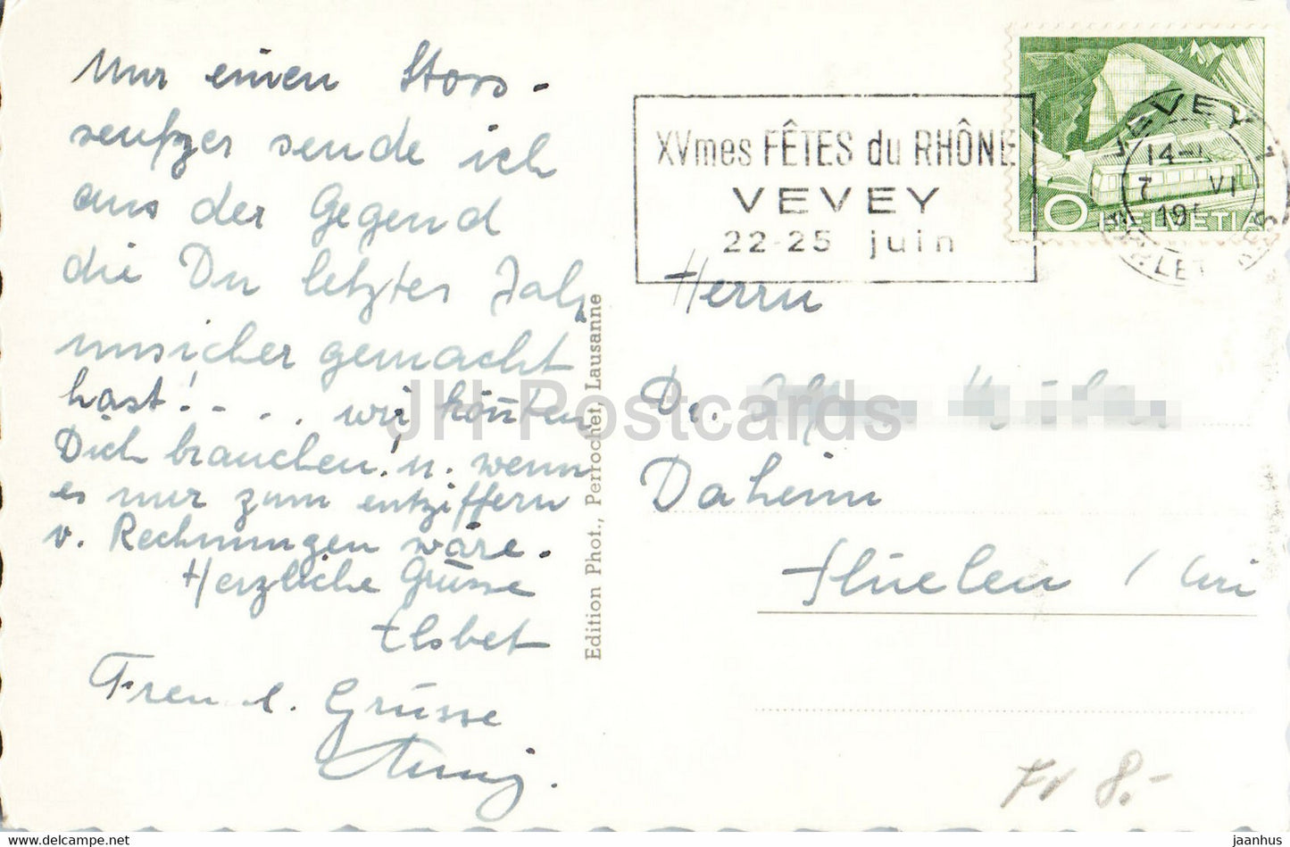 Montreux et Dents du Midi - 8338 - carte postale ancienne - Suisse - occasion
