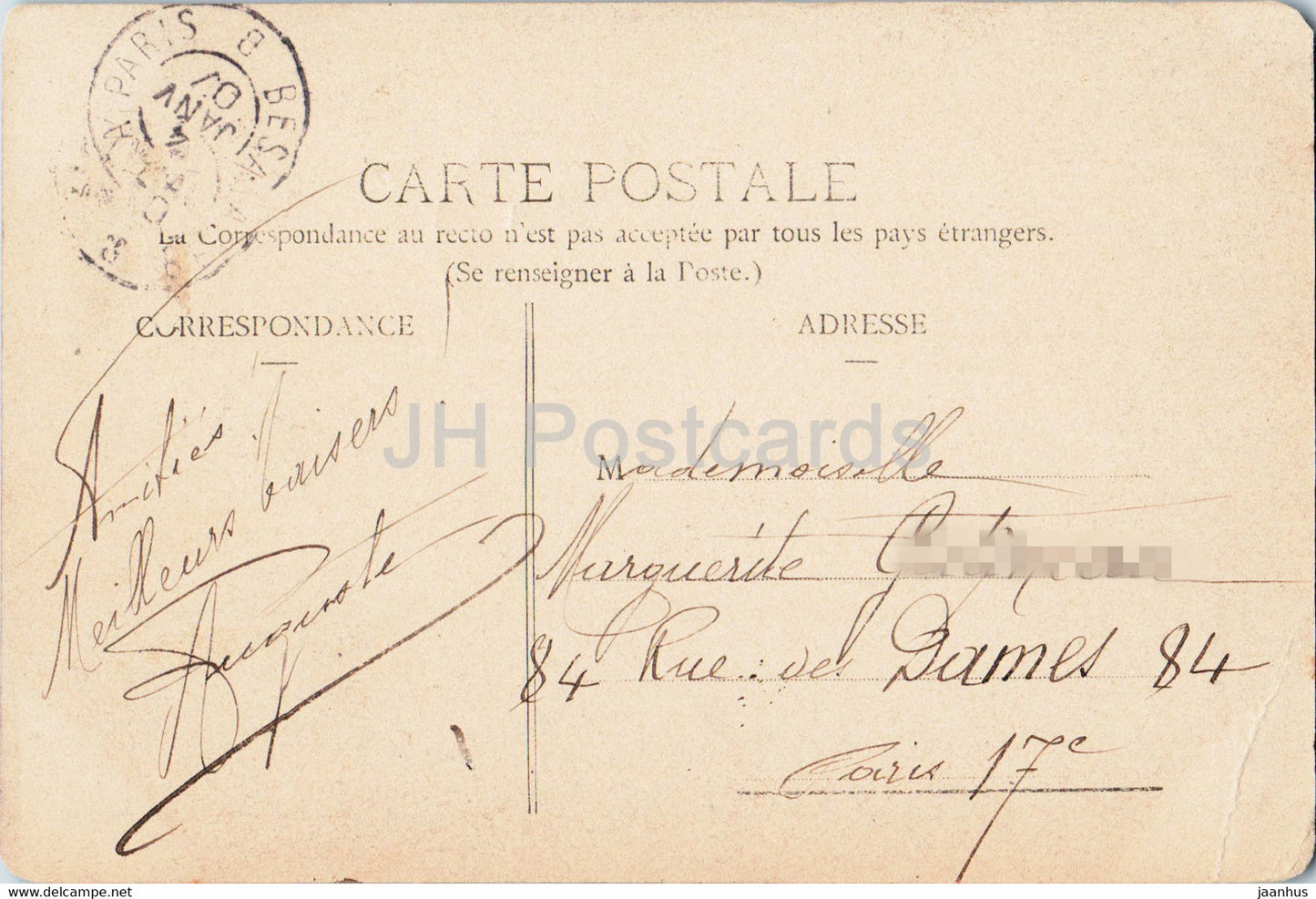 Buthiers - La Tour du Vieux Chateau - alte Postkarte - 1907 - Frankreich - gebraucht