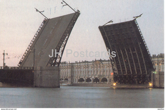 Leningrad - St Petersburg - State Hermitage Museum and Palace Bridge - 1992 - Russia USSR - unused - JH Postcards