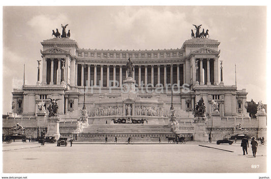 Roma - Rome - Monumento a Vittorio Emanuele II - 897 - old postcard - Italy - unused - JH Postcards