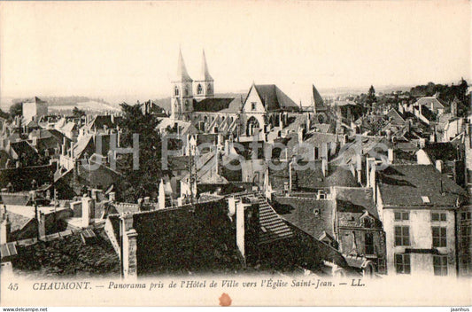 Chaumont - Panorama pris de l'Hotel de Ville vers Eglise Saint Jean - 45 - old postcard - France - unused - JH Postcards