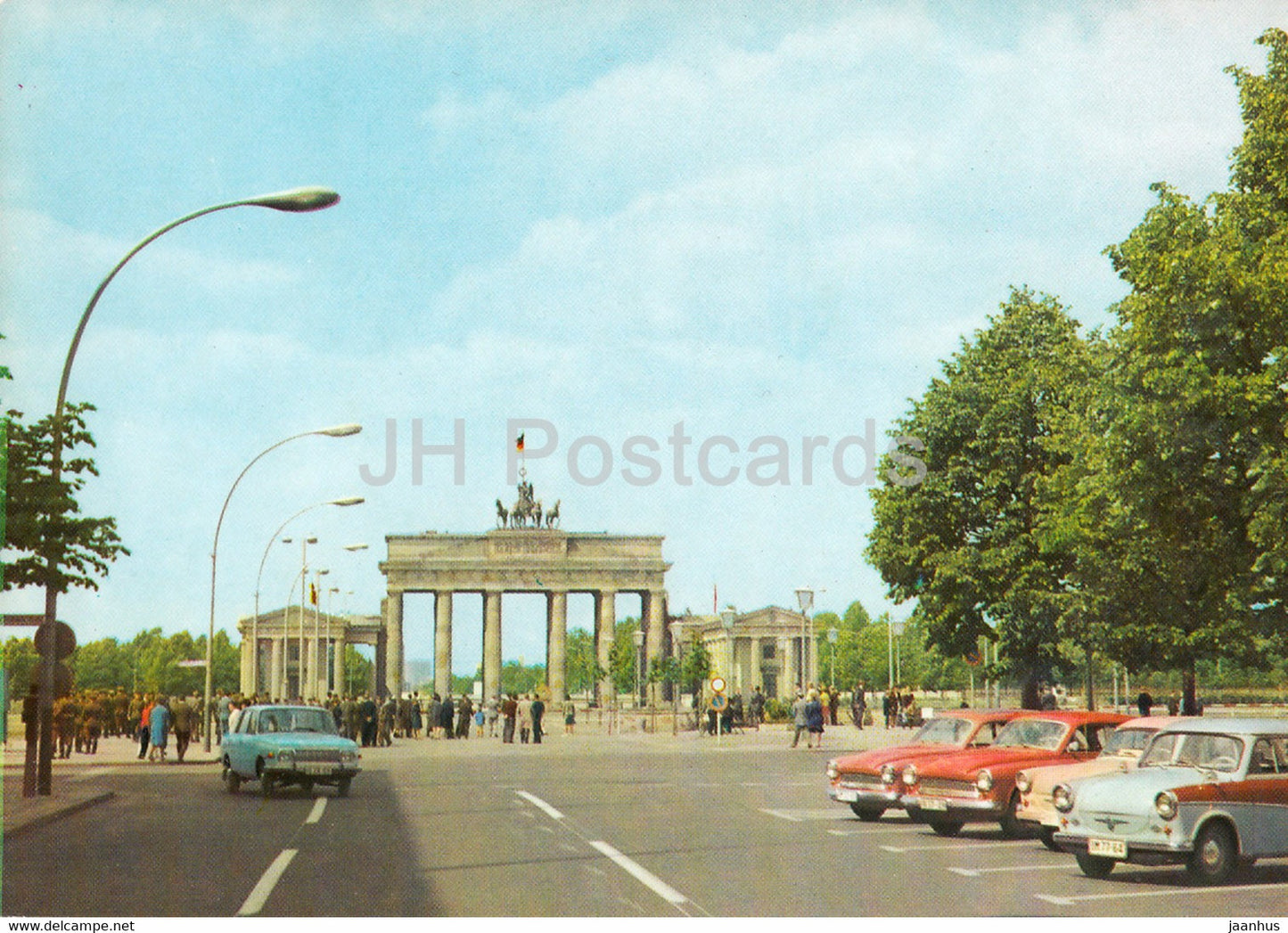 Berlin - Branderburger Tor - car Wartburg - Trabant - 6 - Germany DDR - unused - JH Postcards