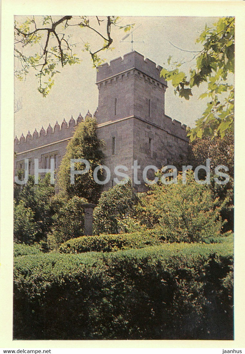 Alupka - one of the towers of the Vorontsov Palace - 1 - Crimea - 1968 - Ukraine USSR - unused - JH Postcards