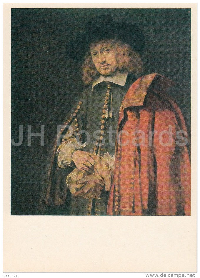 painting by Rembrandt - Portrait of Jan Six , 1654 - Dutch art - 1973 - Russia USSR - unused - JH Postcards