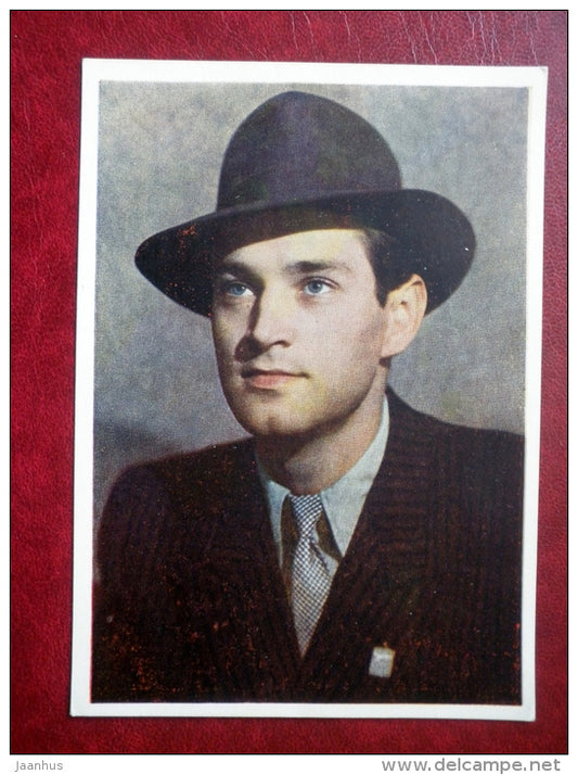 russian movie actor Vladlen Davydov - 1951 - Russia USSR - unused - JH Postcards