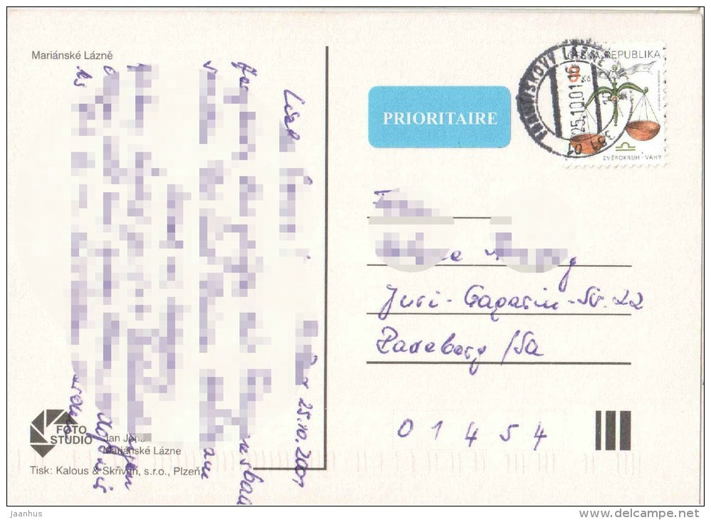 Marianske Lazne - Marienbad - spa - Czech - used 2007 - JH Postcards