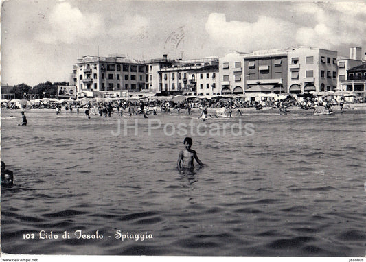 Lido di Jesolo - Spiaggia - beach - 103 - Italy - 1958 - used - JH Postcards