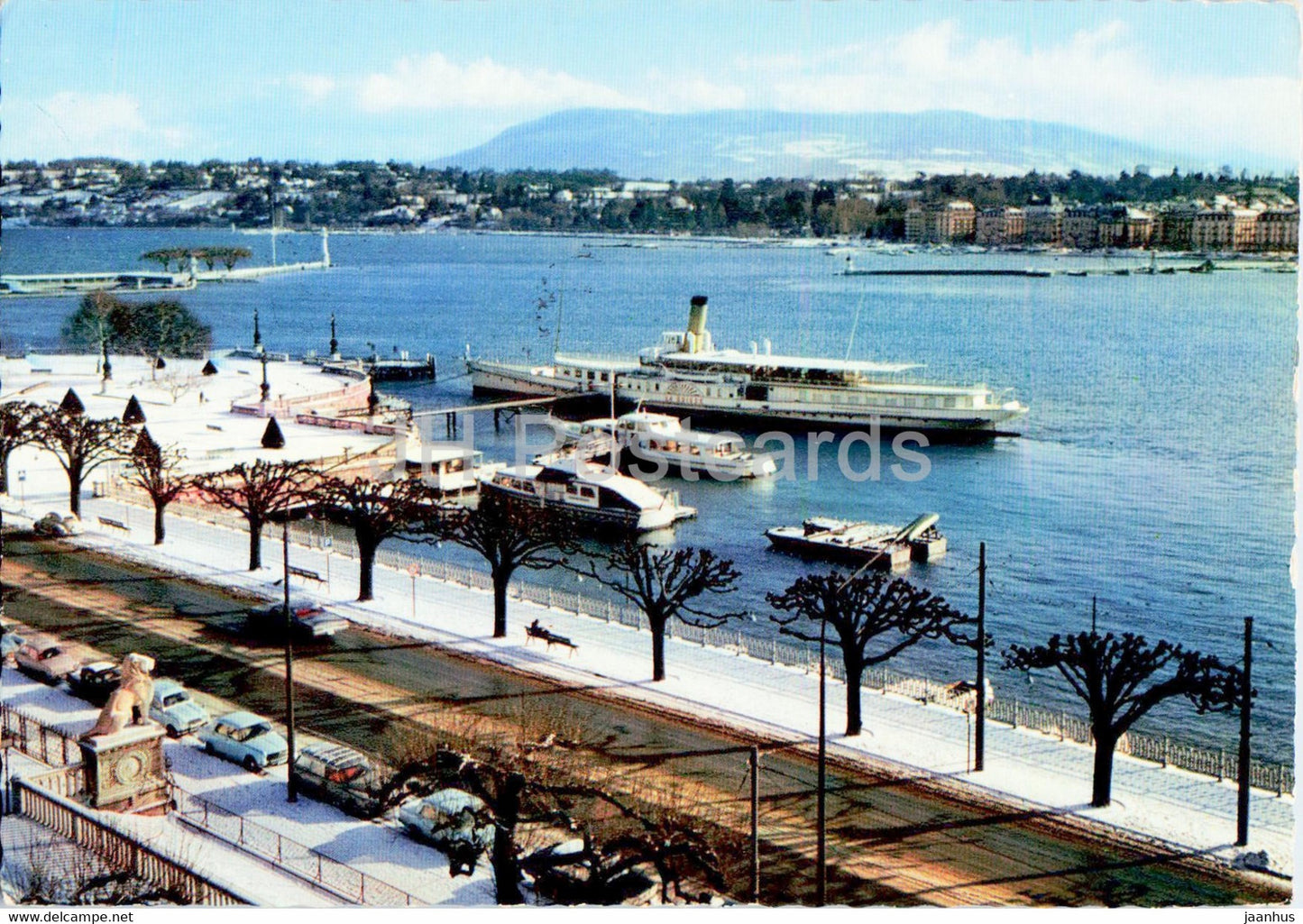 Geneve en Hiver - 1086 - Le Quai du Mt Blanc - ship - Switzerland - used - JH Postcards