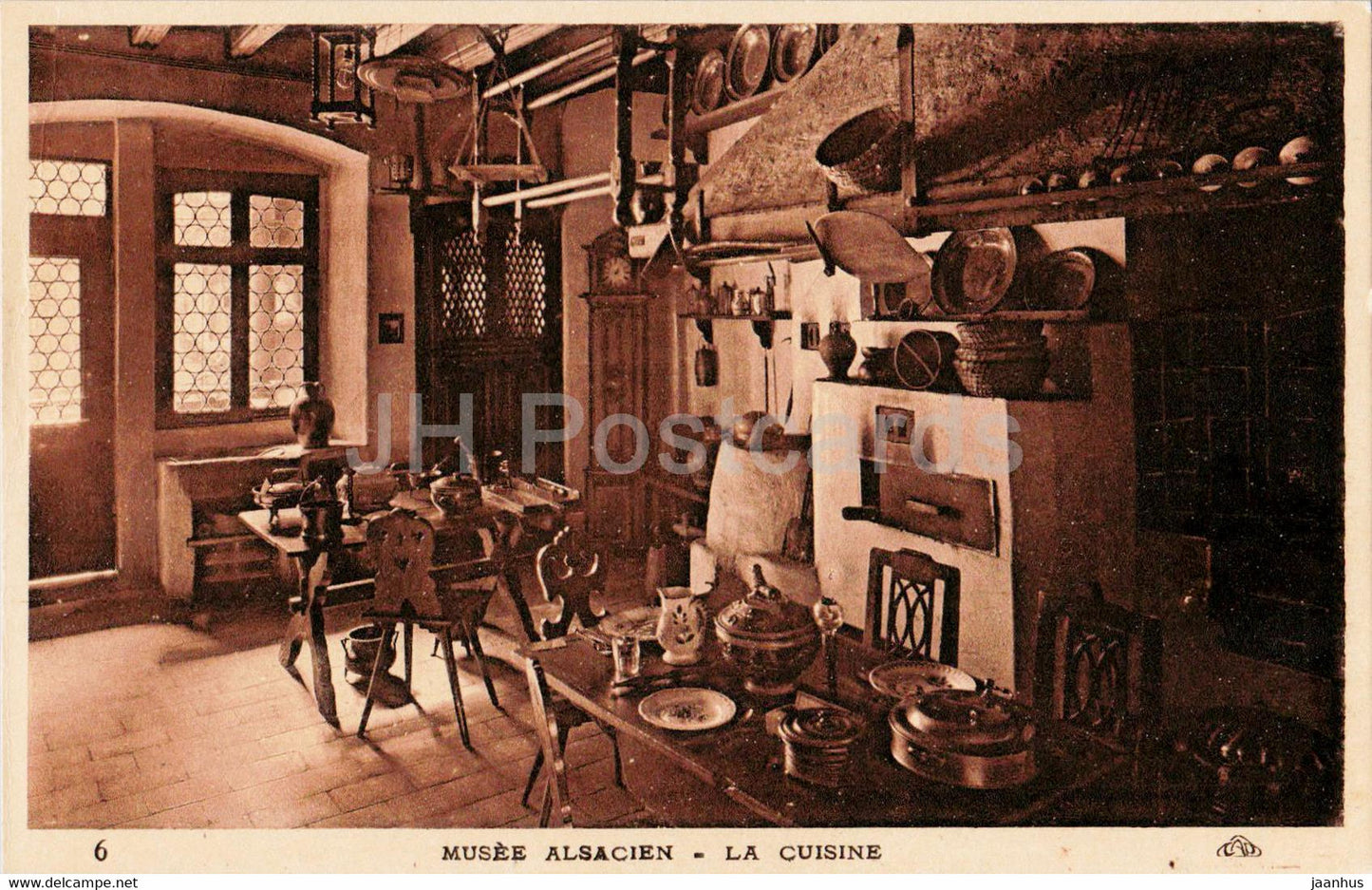 Strasbourg - Strassburg - Musee Alsacien - La Cuisine - kitchen - museum - 6 - old postcard - France - unused - JH Postcards