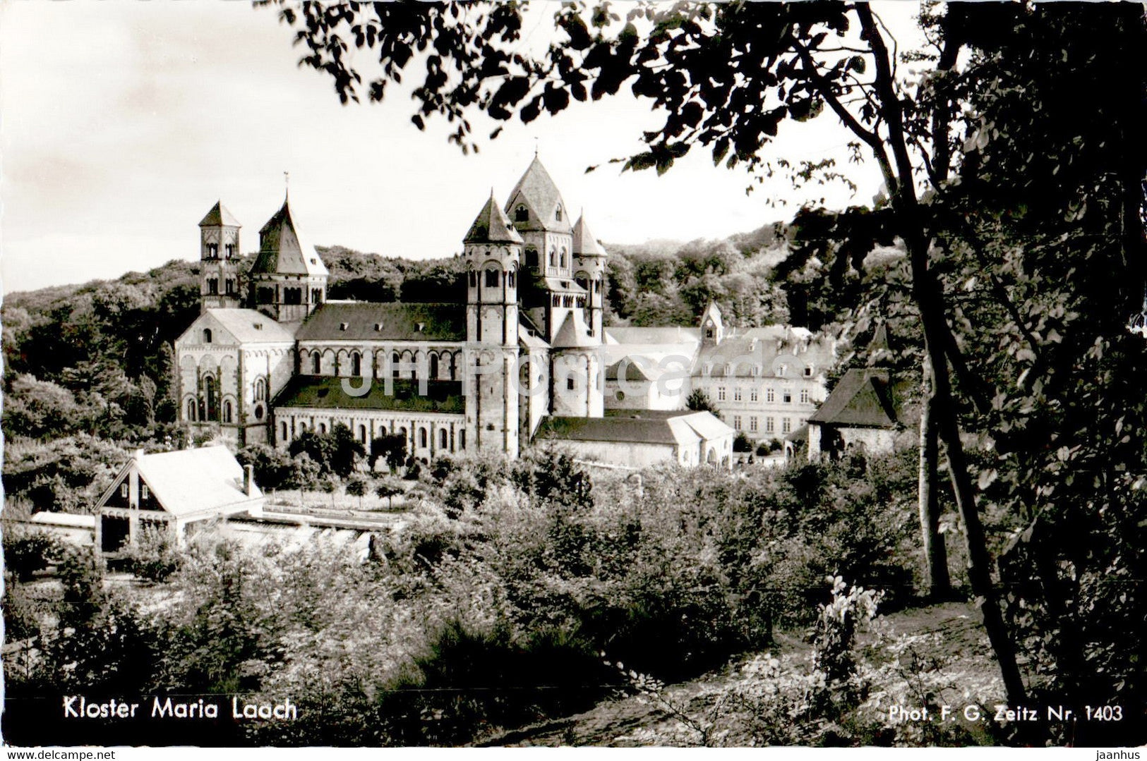 Kloster Maria Laach - Naturfreundes Laacher See - old postcard - 1956 - Germany - used - JH Postcards