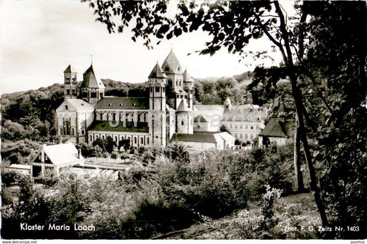 Kloster Maria Laach - Naturfreundes Laacher See - old postcard - 1956 - Germany - used - JH Postcards