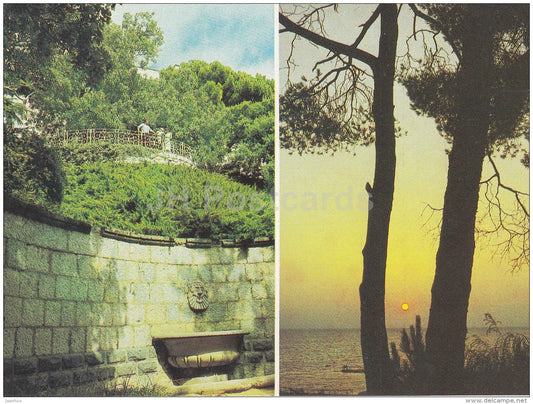 picturesque corners of the garden - Nikitsky Botanical Garden - 1991 - Ukraine USSR - unused - JH Postcards