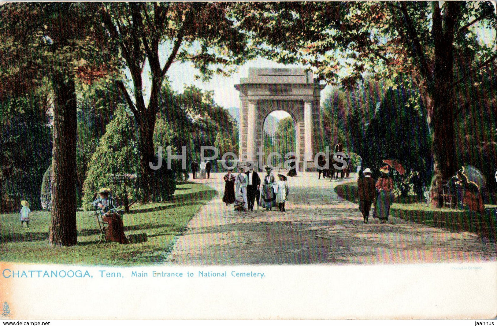 Chattanooga - Main Entrance to to National Cemetery - Tenn. - 2176 - old postcard - USA - unused - JH Postcards