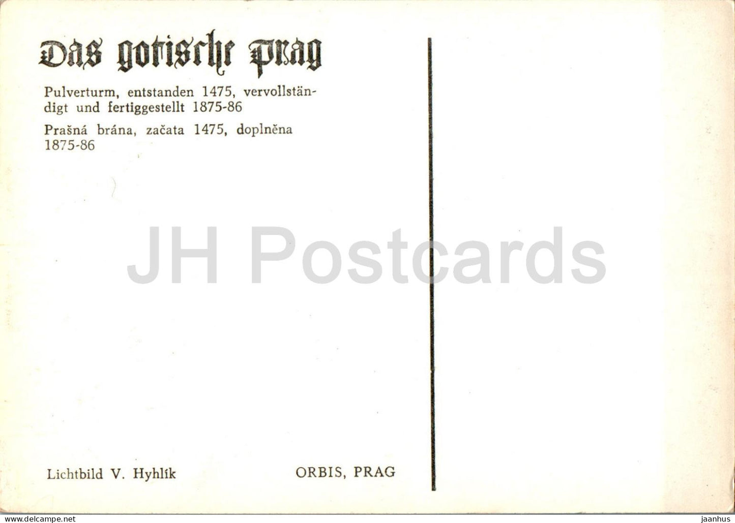 Praha - Prag - Prasna brana - Pulverturm - Das Gotische Prag - Tschechien - Tschechoslowakei - unbenutzt