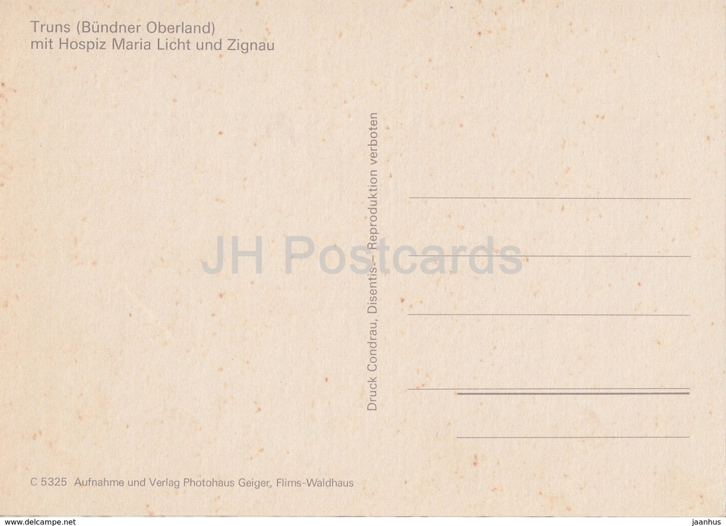 Truns mit Hospiz Maria Licht und Zignau - 5325 - Switzerland - unused