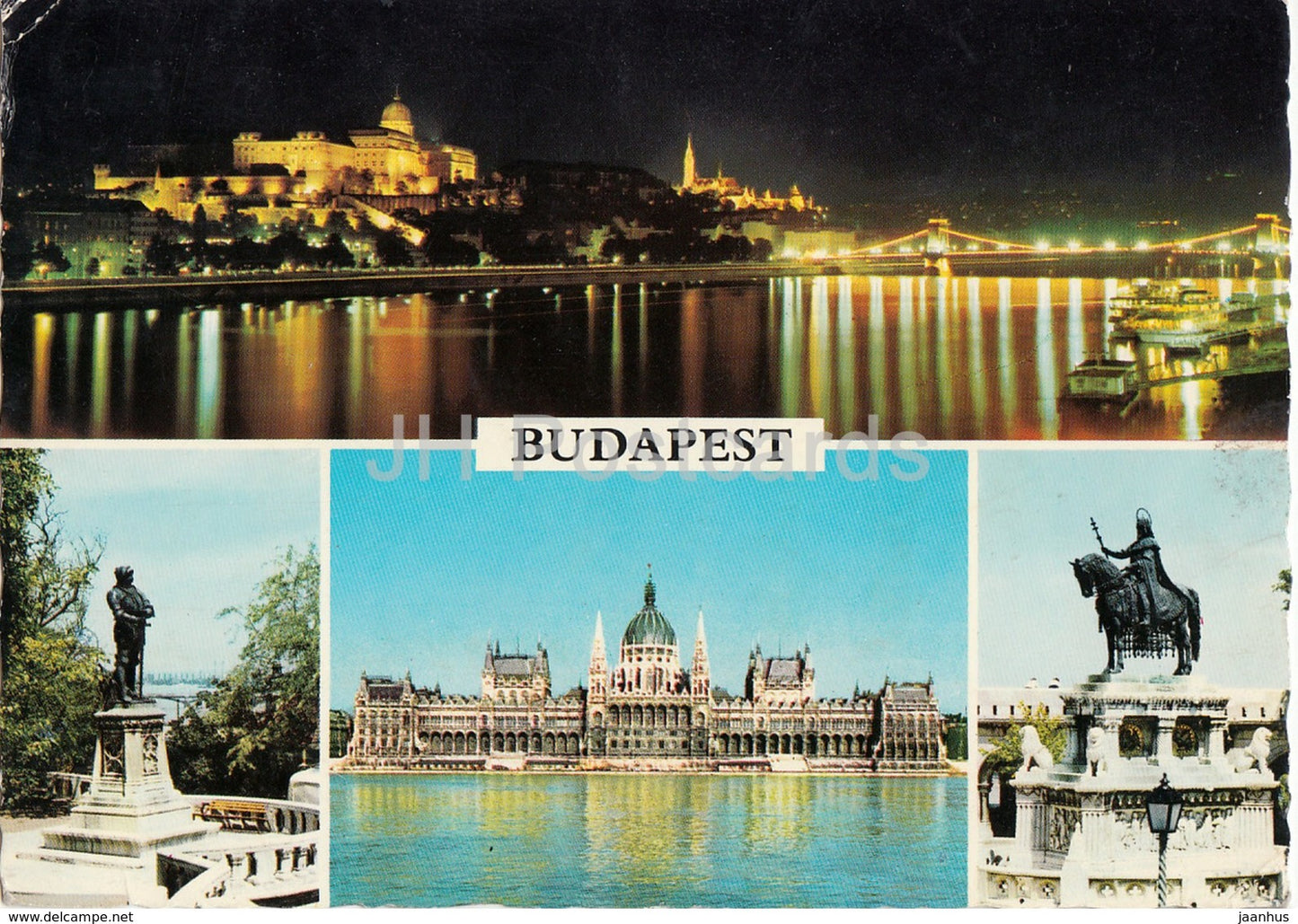 Budapest - castle hill - parliament - monument - architecture - multiview - 1984 - Hungary - used - JH Postcards