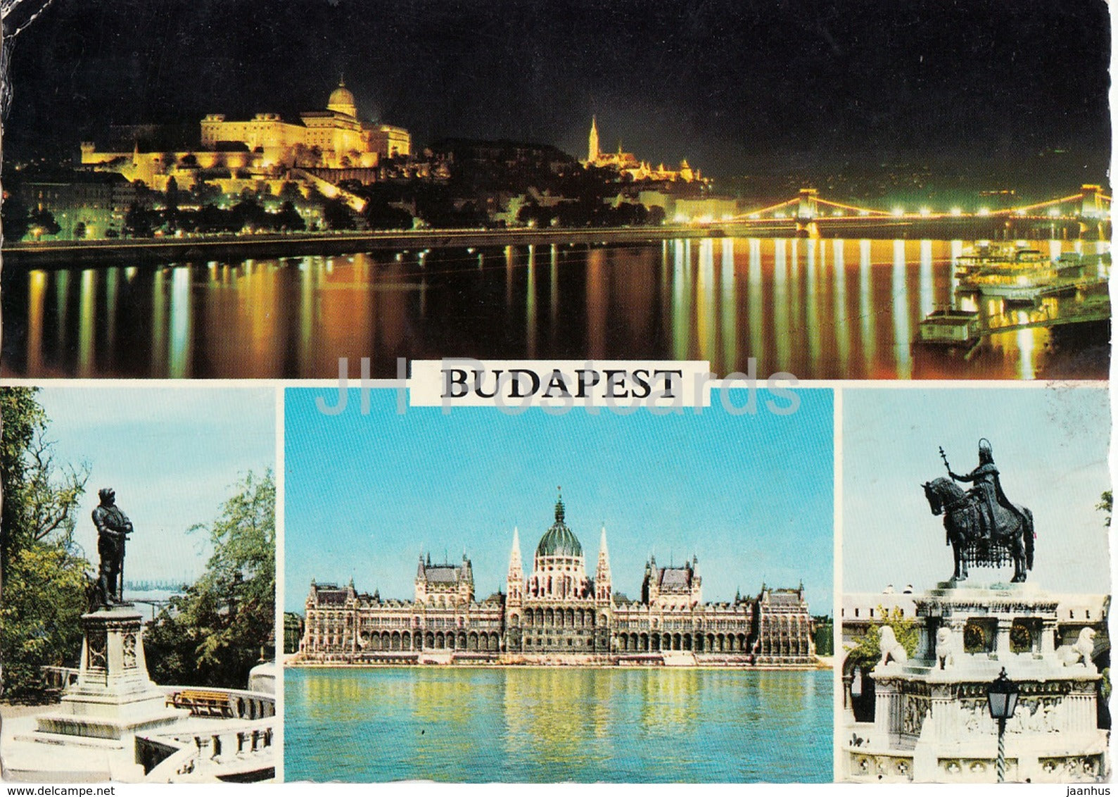 Budapest - castle hill - parliament - monument - architecture - multiview - 1984 - Hungary - used - JH Postcards