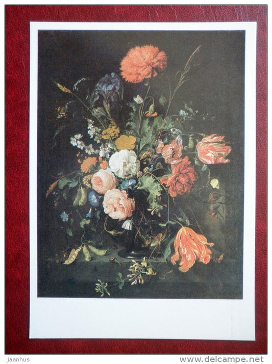 painting by Jan Davidsz de Heem , Still Life , Vase of Flowers - dutch art - unused - JH Postcards