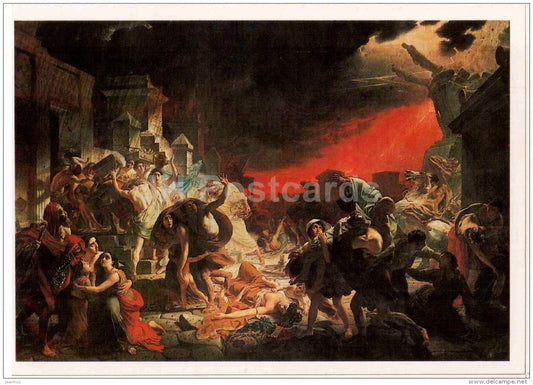 painting by K. Bryullov - The Last Day of Pompeii , 1830-33 - Russian art - 1985 - Russia USSR - unused - JH Postcards