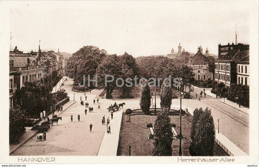 Hannover - Herrenhausen Allee - old postcard - Germany - unused - JH Postcards