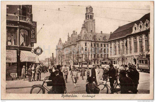 Coolsingel - Rotterdam - tram - bicycle - Netherlands - 632 - old postcard - unused - JH Postcards